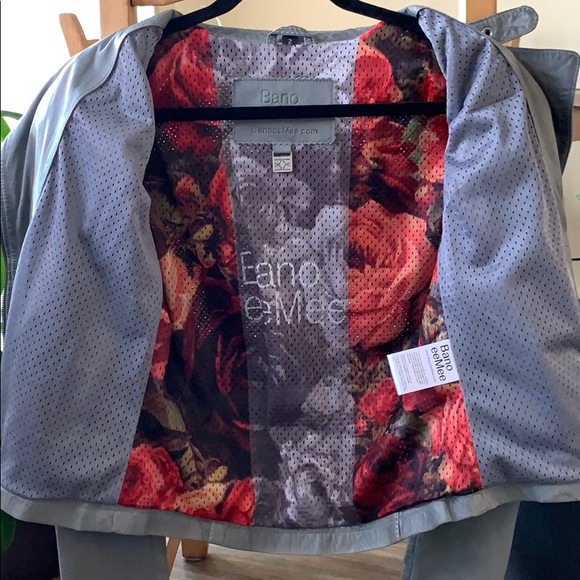 Grey BanoeeMee genuine leather jacket - Picture 4 of 6